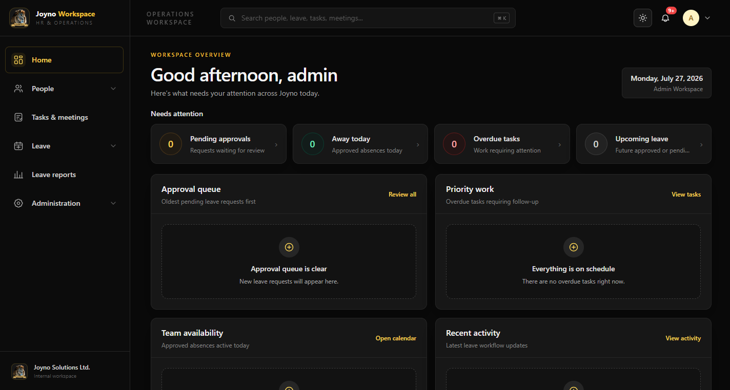 Joyno HR operations dashboard